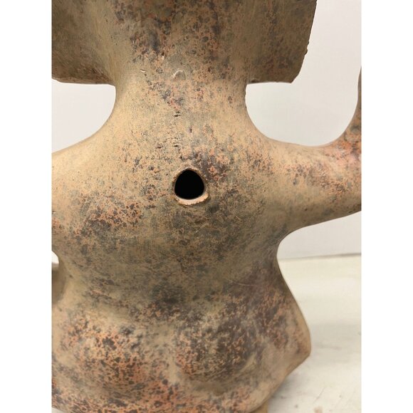 Vintage 1973 Souriant Dancer Terracotta Mayan Figurine Female Made In Mexico - Picture 7 of 9